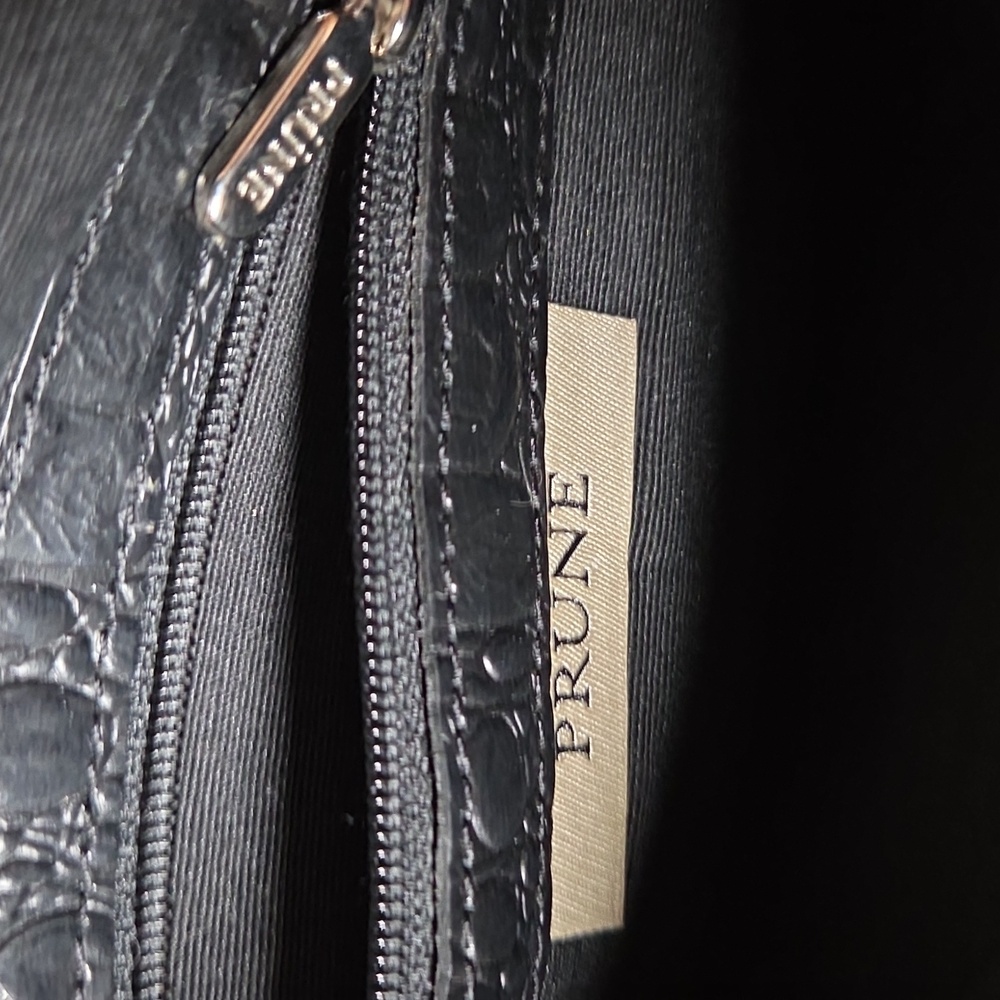 PRUNE Black Crocodile Embossed Clutch. - Picture 5 of 7